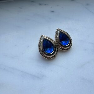 Elegant Blue Teardrop Earrings